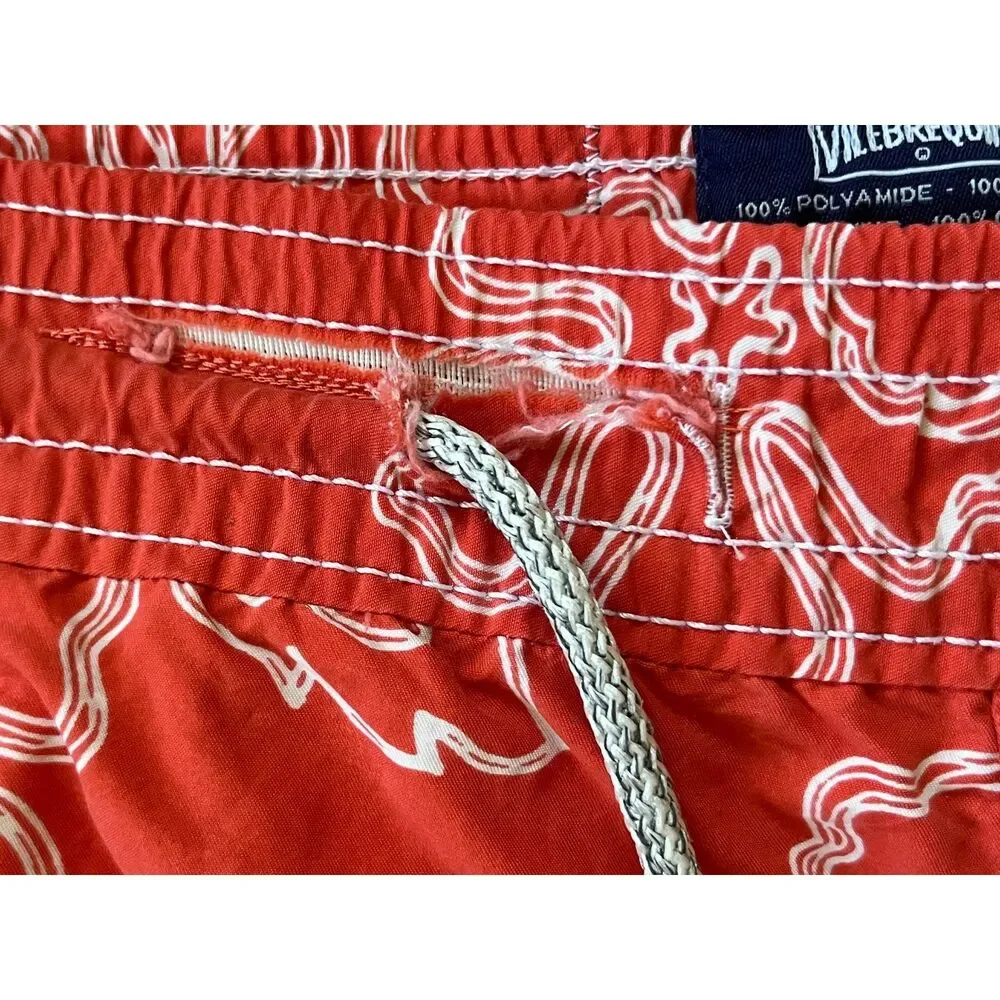 VILEBREQUIN Red Orange Floral Swim Shorts Trunks   Mens Size XXL